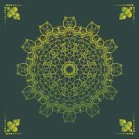 Luxury ornamental mandala design background in gold color vector