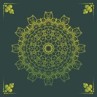 Luxury ornamental mandala design background in gold color vector