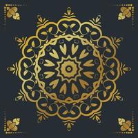 Luxury ornamental mandala design background in gold color vector