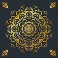 Luxury ornamental mandala design background in gold color vector