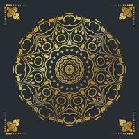 Luxury ornamental mandala design background in gold color vector