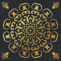 Luxury ornamental mandala design background in gold color vector