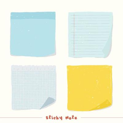Paint Cute Sticky Notes Simple Hand Drawn Momo Pad Set