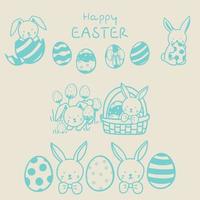 Cute Element Vector Easter Eggs And Bunny Easter, Doole Design