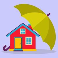 The house is under an umbrella. vector