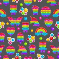 Pattern on a black background in the form of a fashionable anti-stress game. vector