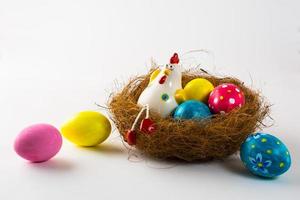 Porcelain Hen and Easter eggs photo