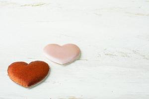 Red and pink silk hearts photo