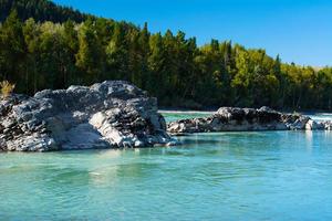 Rocks in the turquoise river photo