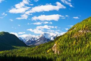 Summer mountains snow-capped peaks photo