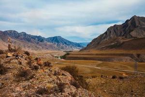 Beautiful river valley landscape photo