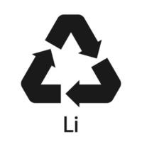 Battery recycling symbol 12 Li. Vector illustration