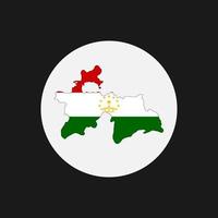 Tajikistan map silhouette with flag on white background vector