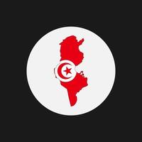 Tunisia map silhouette with flag on white background vector