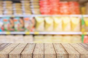 supermarket with rice shelves photo