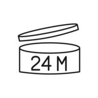 24 Month. Period after opening, PAO symbol, expiration date icon. 629344  Vector Art at Vecteezy