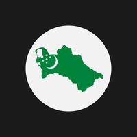 Turkmenistán mapa silueta con bandera sobre fondo blanco. vector