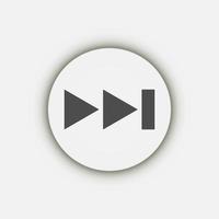 Grey rewind button, flat design style vector