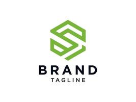 Abstract Initial Letter S Logo. Green Geometric Line Origami Style isolated on White Background. Usable for Business and Branding Logos. Flat Vector Logo Design Template Element.