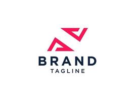 Abstract Initial Letter N Logo. Red Geometric Line Infinity Style isolated on White Background. Usable for Business and Branding Logos. Flat Vector Logo Design Template Element.