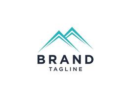 Outline Abstract Mountain Logo. Flat Line Vector Logo Design Template Element.