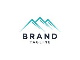 Outline Abstract Mountain Logo. Flat Line Vector Logo Design Template Element.