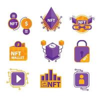 icono de token no fungible nft vector