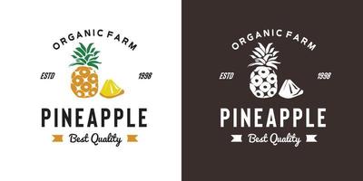 vintage pineapple fruit logo illustration suitable for fruit shop and fruit farm