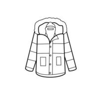 Coat Winter Cloth Fashion Hand drawn organic line Doodle vector