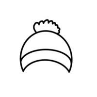 Hat Winter Cloth Fashion Hand drawn organic line Doodle vector