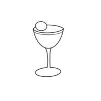 Cocktail Drink Beverage for relax and celebration Hand drawn organic line Doodle vector