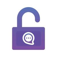 padlock chat logo element design template icon vector