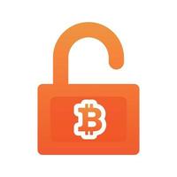 padlock bitcoin logo element design template icon vector