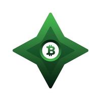 bitcoin shuriken logo element design template icon vector