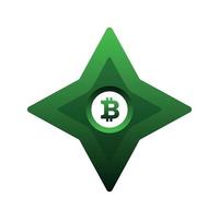 icono de plantilla de diseño de elemento de logotipo de bitcoin shuriken vector