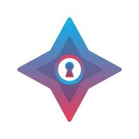 key shuriken logo element design template icon vector