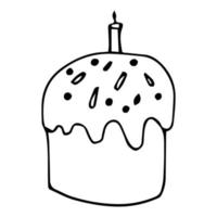 paskha, kulich y pascua. boceto de imitación de tablero de scratch. vector