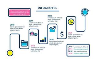 Timeline Infographic with Outline Style for Business vector