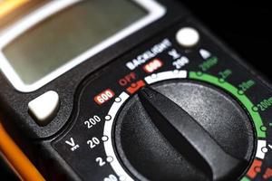 multimeter panel close up macro photo. photo