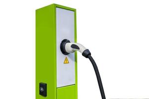 charging station for electric vehicles on white background isolated photo