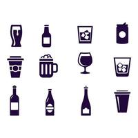 iconos de bebidas y bebidas vector