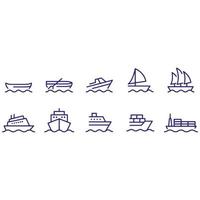 diseño de vectores de iconos de barco y barco