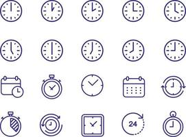 time and clock icons vector design