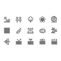 Fabric feature icon set vector