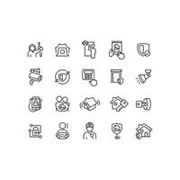 Home Security Thin line icons vector design