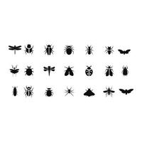 conjunto de iconos de insectos diseño vectorial vector