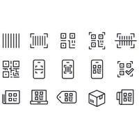 diseño vectorial de iconos de código qr y código de barras vector