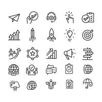 project launch icons vector design