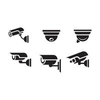 Surveillance security camera icons vector design