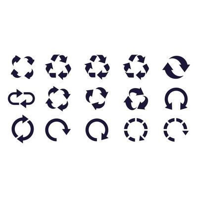 Recycle icons set vector design